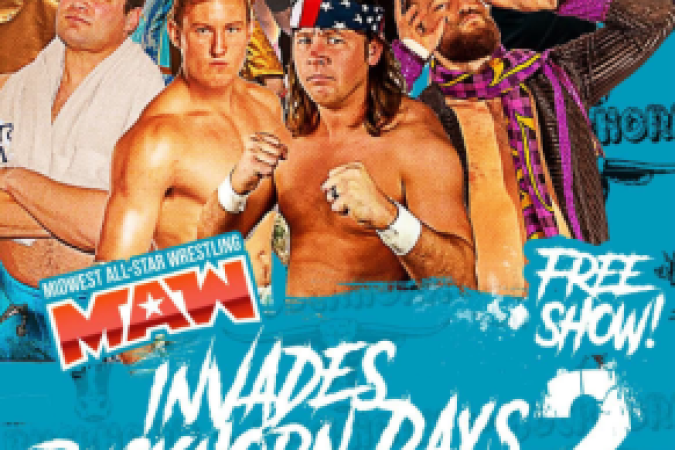 Midwest All-Star Wrestling Invades Buckhorn Days Event Flyer
